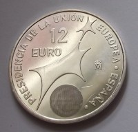 2002, Ezüst SPANYOL 12 EURÓ, KIRÁLYI PÁR, BU!