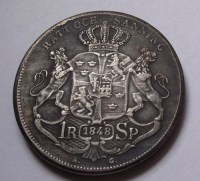1848, SVÉDORSZÁG, 1 RIKSDALE, REPLIKA!