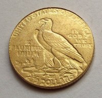 1911, USA, INDIÁNOS ARANY 2+1/2 DOLLÁR, REPLIKA!