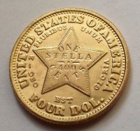 1879, USA, LIBERTY ARANY 4 DOLLÁR, REPLIKA!