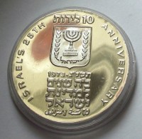 1973, IZRAEL, EZÜST  10 LIROT, PP!