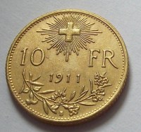 1911, SVÁJC, ARANY 10 FRANK, REPLIKA!
