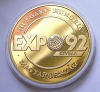 1992, EXPO, ARANYOZOTT EMLÉKÉRME, PP!