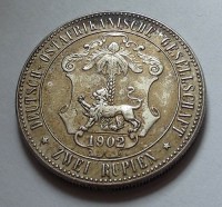 1902, NÉMET KELET-AFRIKA, 2 RÚPIA, UV!