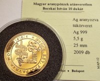 1605, BOCSKAI ISTVÁN 10 DUKÁT, UP, Au+Ag, PP!