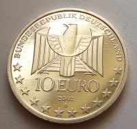 2002, Ezüst NÉMET 10 EURÓ, U-BAHN, PP!
