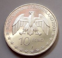 2003, EZÜST NÉMET 10 EURÓ, VON LIEBIG, BU!