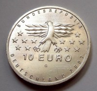 2007, EZÜST NÉMET 10 EURÓ, Saarland, BU!