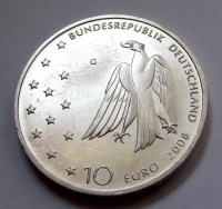 2008, EZÜST NÉMET 10 EURÓ, Franz Kafka, BU!