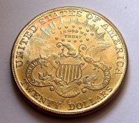1882, USA, ARANY 20 DOLLÁR, REPLIKA!