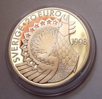 1998, SVÉDORSZÁG, ZORN EZÜST 20 EURÓ, PP!