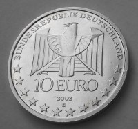 2002, Ezüst NÉMET 10 EURÓ, U-BAHN, BU!